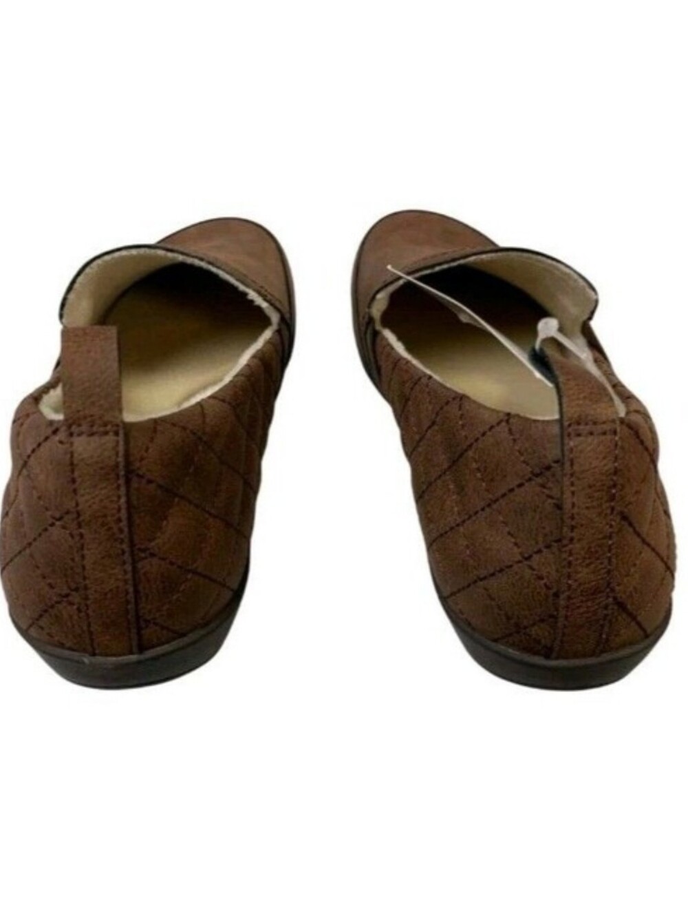 New In Box JSport Womens 7.5 Brown Faux Leather Lisa Slide On Memory Foam Shoes - Picture 4 of 7
